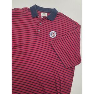 Vtg Slazenger 2005 US Open Pinehurst No. 2 Golf Polo Shirt Mens Red Striped -‎ L